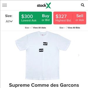 Supreme Comme Des Garcons Shirt Spilt Box Logo Tee